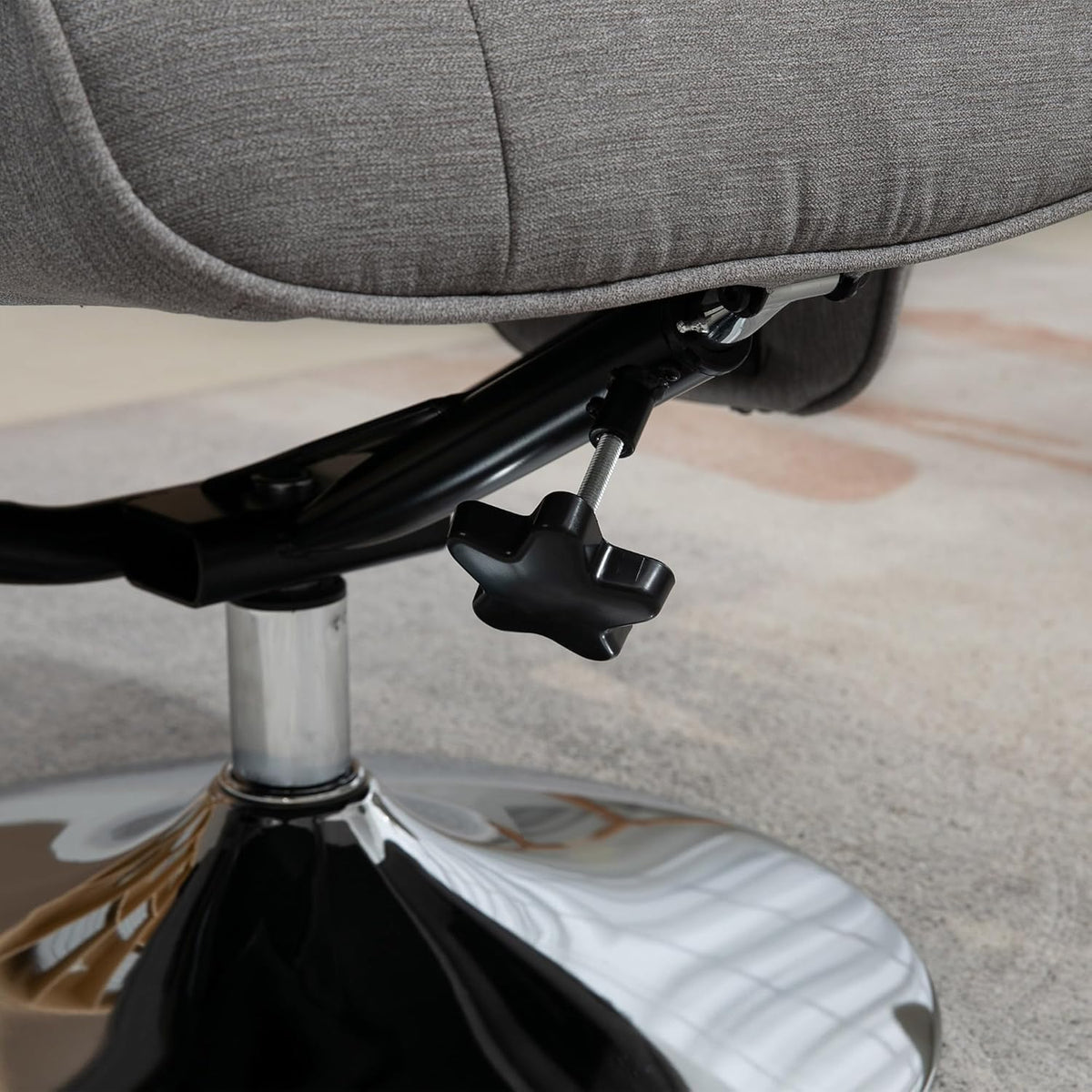 Draaifauteuil – Relaxstoel – TV-Fauteuil – Loungestoel – Fauteuil – 360° Draaibaar – Verstelbare Rugleuning – Fluwelen Bekleding – Grijs