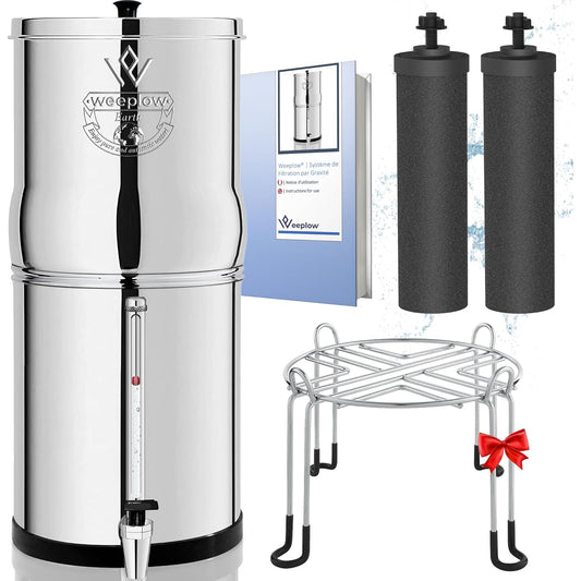 Zwaartekracht-Waterfiltersysteem – Waterfilter – Waterfiltersysteem – Waterzuiveraar – Waterzuiveringssysteem – 8,5 Liter – Zonder Stroom – AISI 304 Roestvrij Staal