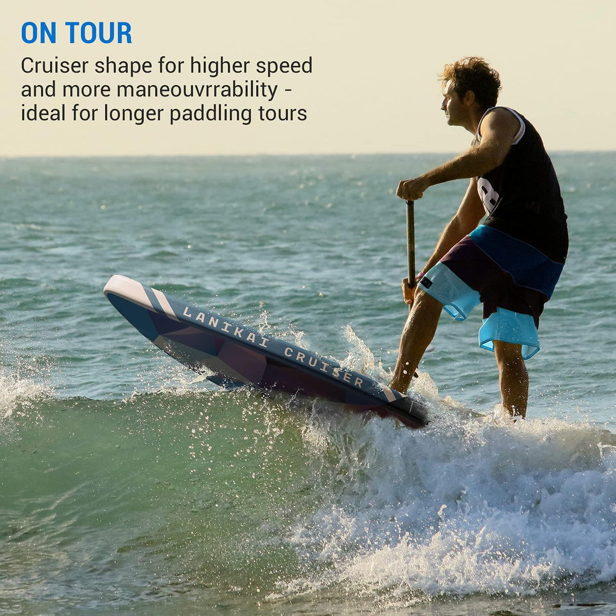 Capital Sports Lanikai Cruiser Opblaasbaar stand-up paddleboard, peddelboards voor volwassenen en kinderen, aluminium peddel, transporttas, SUP-pomp en paddleboard-accessoires, 330 cm, blauw/rood