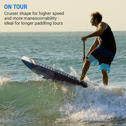 Capital Sports Lanikai Cruiser Opblaasbaar stand-up paddleboard, peddelboards voor volwassenen en kinderen, aluminium peddel, transporttas, SUP-pomp en paddleboard-accessoires, 330 cm, blauw/rood