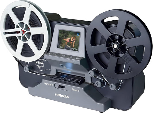 Reflecta Film Scanner Super 8 & Normal 8 – Eenvoudige Digitalisering van Oude Filmrollen in HD Kwaliteit – Automatische Scanning, SD Opslag, Geen Computer Nodig
