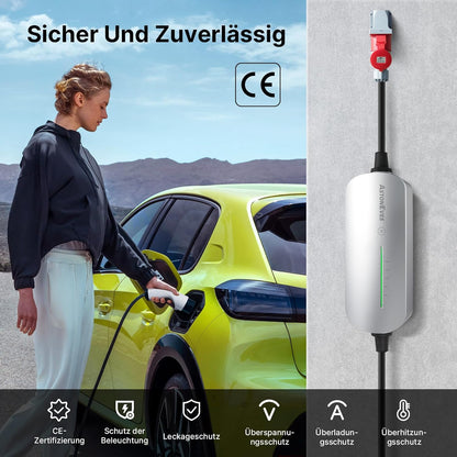 Mobiele wallbox 11KW, [6m 3-fasige 6/8/10/13/16A] lader Type 2, EV-lader en mobiele laadstation, elektrische auto wallbox CEE met draagtas voor Model Y/3, ID.3/4/5, Enyaq, MG4, e-up, e-Golf