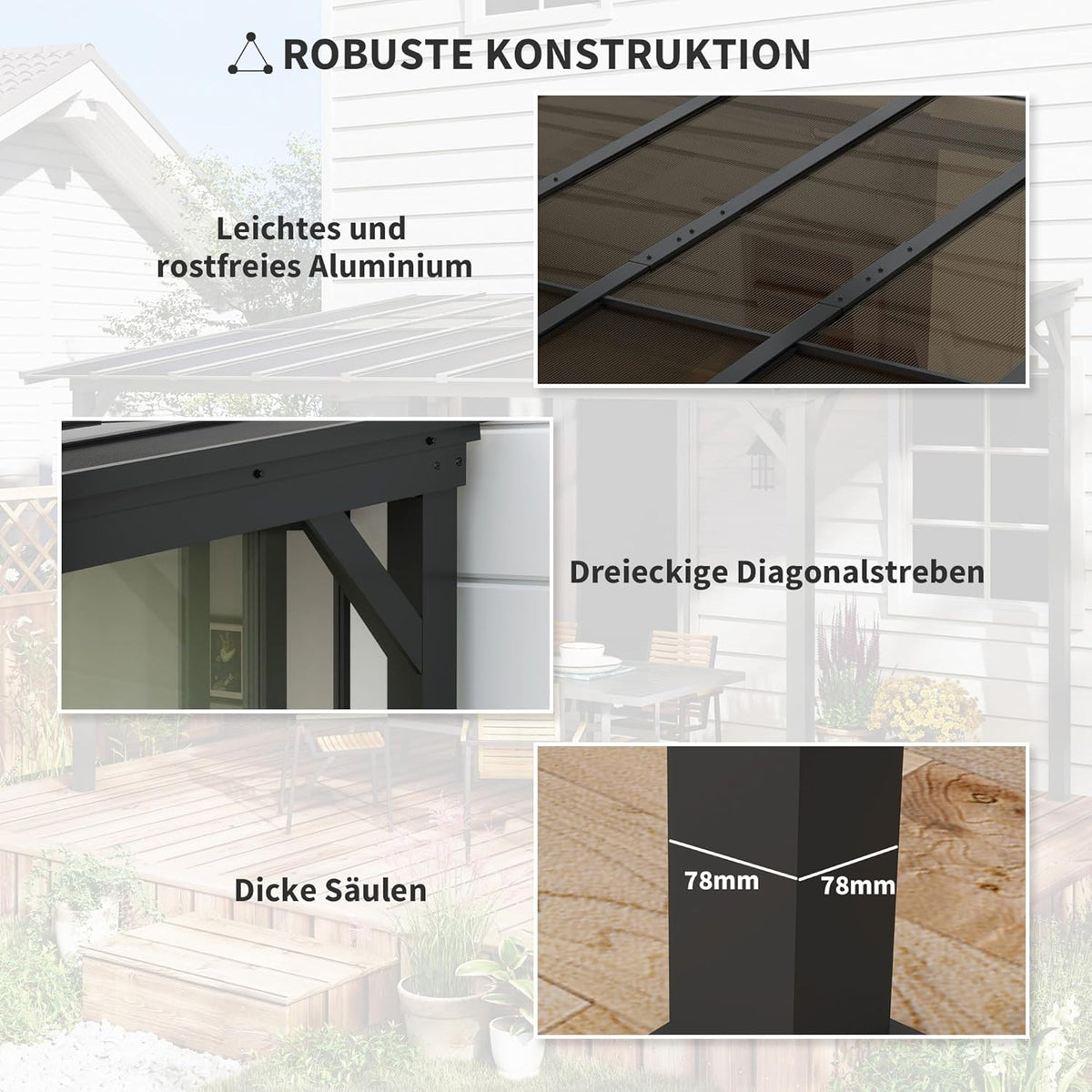 Pergola – Tuinoverkapping – Terrasoverkapping – Tuinpaviljoen – Buitenverblijf – Waterdicht Dak – UV-Bescherming UPF50+