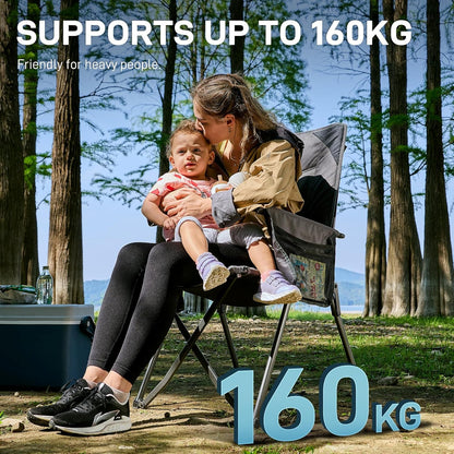 Campingstoel – Opvouwbare Stoel – Klapstoel – Vouwstoel – Tuinstoel – Verstelbare Rugleuning 4 Standen – Belastbaar tot 160 kg