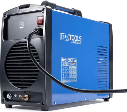 IPOTOOLS ACDCTIG 200P WIG Lasapparaat, AC/DC, lasapparaat met 200 ampère, volledig digitaal inverter-lasapparaat, inclusief HF-ontsteking, pulsfunctie, MMA/E-hand, IGBT