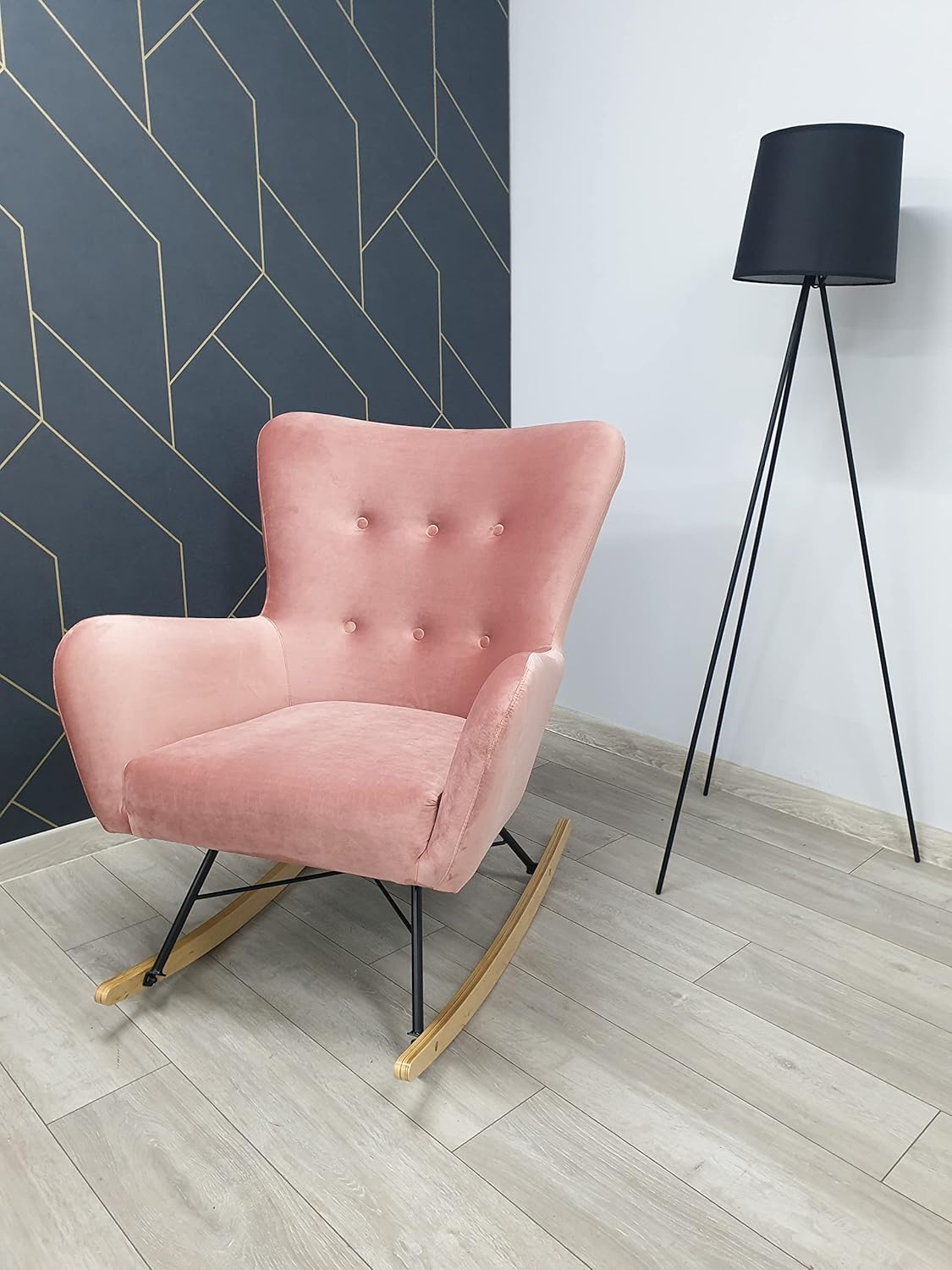 Fauteuil – Schommelstoel – Draaifauteuil – Relaxstoel – Loungefauteuil – Velvet Stoffering – Inclusief Voetenbank – Scandinavisch Design