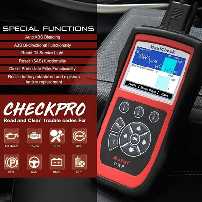 Autel MaxiCheck Pro OBD2 Scanner Voor ABS Rembloeding, Oliereset, SRS, SAS, EPB, BMS, DPF Voor Specifieke voertuigen, NIET Universeel