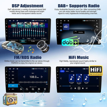 Android 15 Autoradio – Multimedia Systeem – Navigatie Radio – Draadloze CarPlay – Bluetooth Autoradio – 9 Inch Touchscreen – 8-Core Processor Met 6+128GB Geheugen