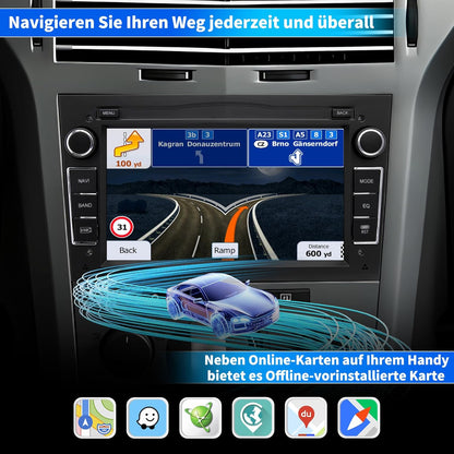 Autoradio voor Opel Astra Corsa Zafira, Android 13-systeem 2G+32GB met GPS-navigatie CarPlay Android Auto Wi-Fi Bluetooth MirrorLink, 7-inch touchscreen FM-radio Stuurwielbediening, Zwart