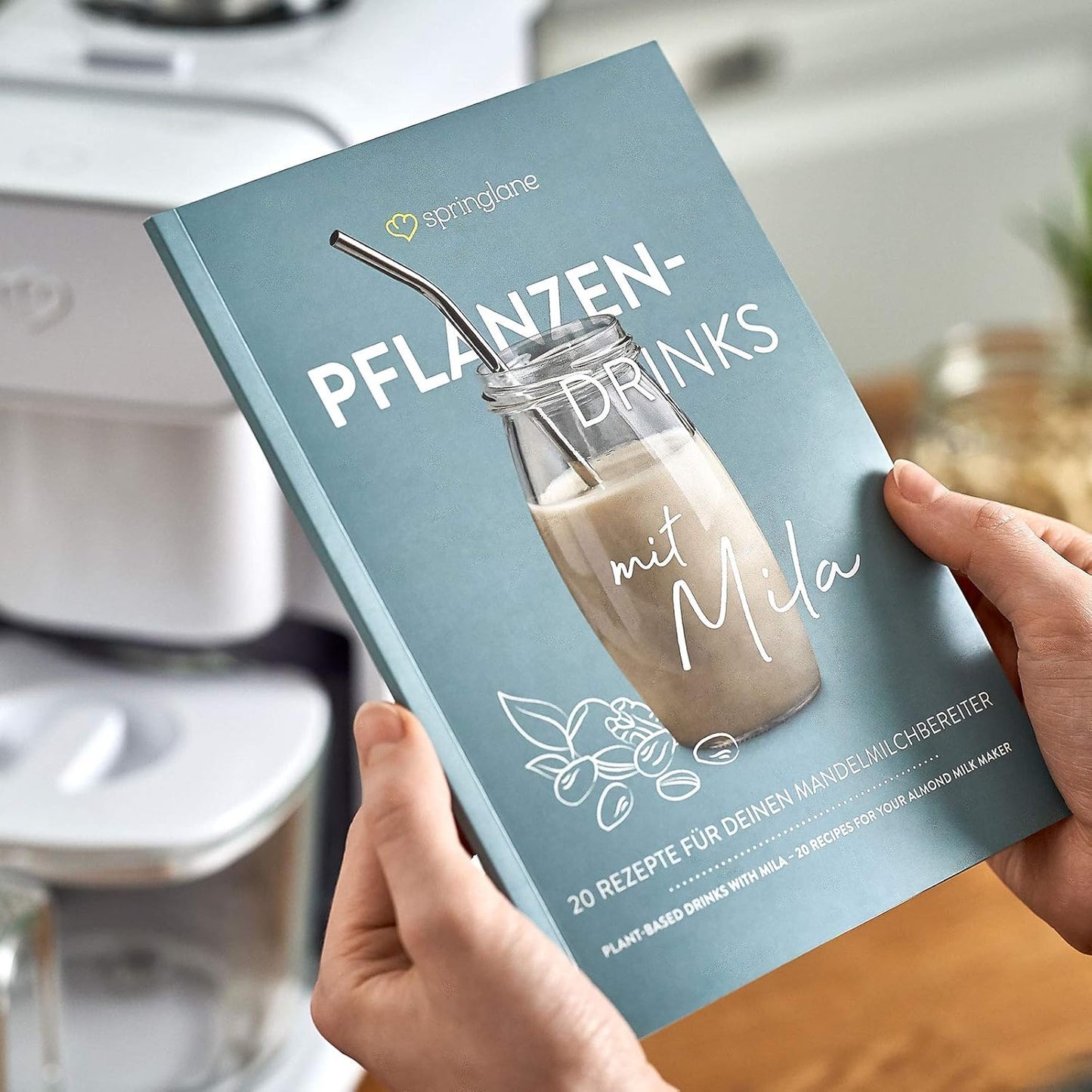 Amandelmelkmaker Mila Mini, sojamelkmaker, blender met fijne zeef voor de bereiding van allerlei soorten plantaardige melk, lactosevrije melk op basis van planten, vegan melk - 0,6 Liter