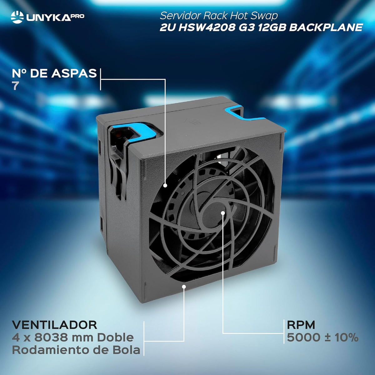 Unykach HSW4208 G3 Hot Swap 2U ATX 12 sleuven voor 3,5 inch of 2,5 inch drive bays voor 12 GB backplane server rack 4 ventilatoren en 2 USB 3.0
