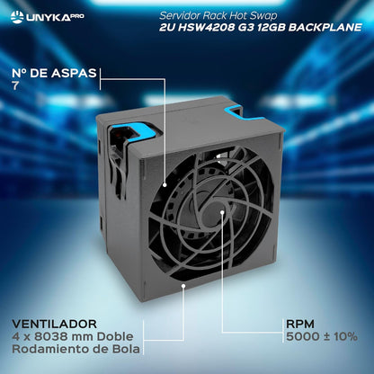 Unykach HSW4208 G3 Hot Swap 2U ATX 12 sleuven voor 3,5 inch of 2,5 inch drive bays voor 12 GB backplane server rack 4 ventilatoren en 2 USB 3.0