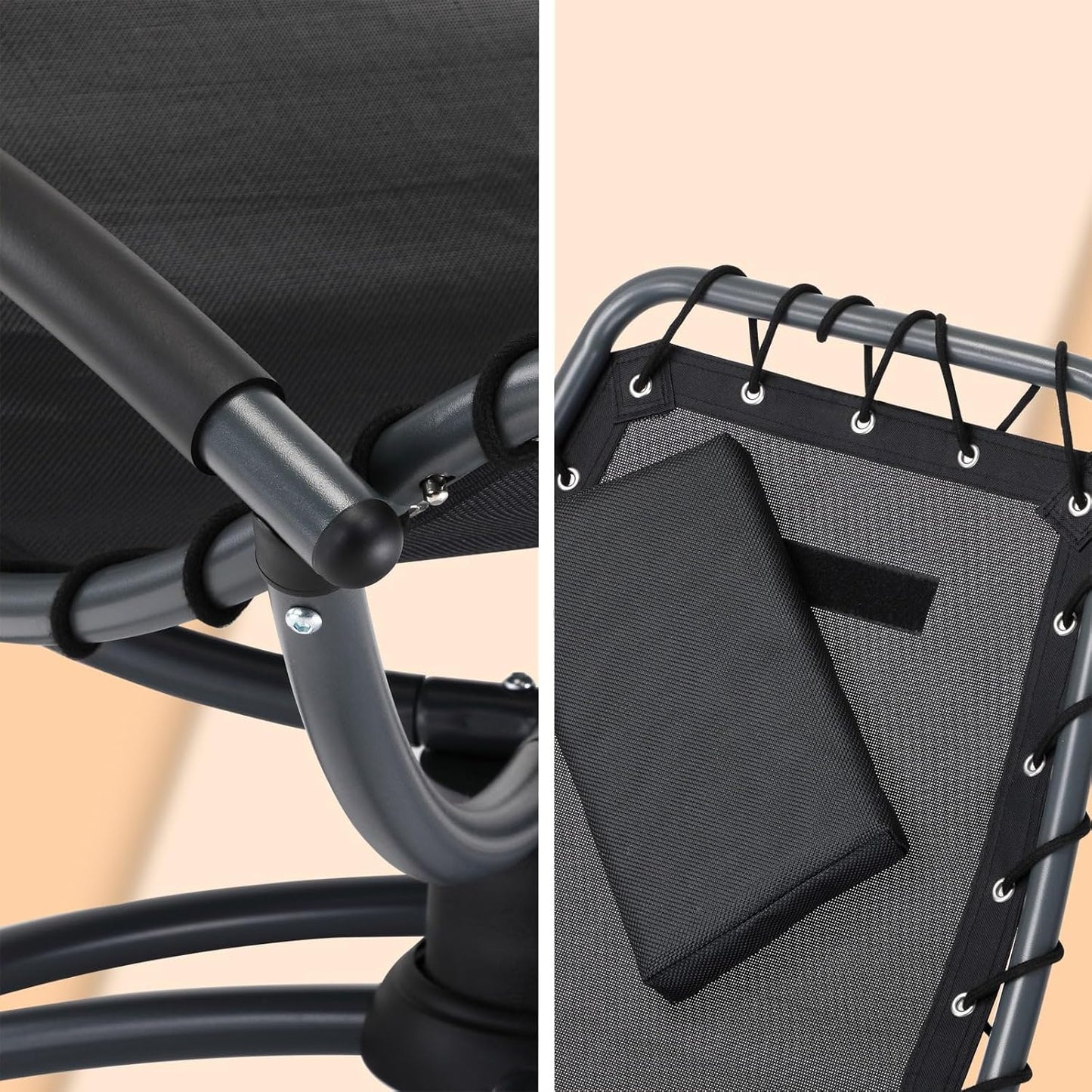 Loungestoel – Relaxstoel – Draaibare stoel – Tuinstoel – Balkonstoel – 360° Draaibaar – Weerbestendig Stalen Frame – Comfortabel Afneembaar Kussen – Antraciet