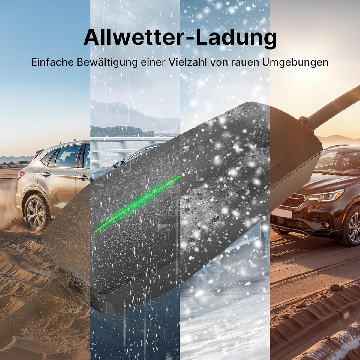 Type 2 Mobile Wallbox 11 KW met 16 A CEE-stekker, [3-fasig | 6A -16A | 6m laadkabel ] draagbare EV oplader, IP66 waterdicht mobiel laadstation voor EV PHEV draagbare tassen