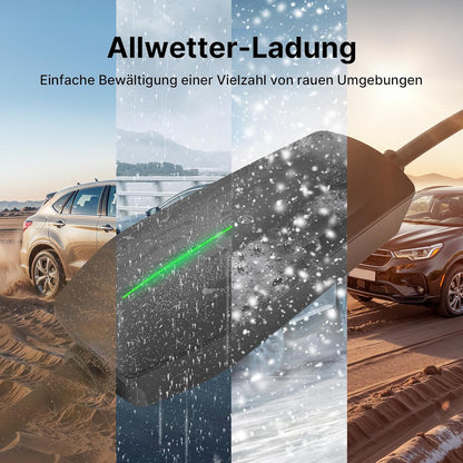 Type 2 Mobile Wallbox 11 KW met 16 A CEE-stekker, [3-fasig | 6A -16A | 6m laadkabel ] draagbare EV oplader, IP66 waterdicht mobiel laadstation voor EV PHEV draagbare tassen