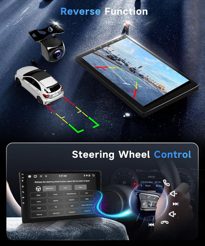 8 Kern 6+128G Kabellos Carplay Android Autoradio voor Ford Fiesta 2009-2017 9" Touchscreen Radio met Android Auto Mirror Link Bluetooth FM/RDS/EQ/DSP WiFi GPS Navi Stuurwielbediening