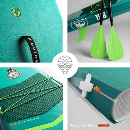 Movino Stand Up Paddle Board – 2-in-1 SUP Kayak Inflatable – Load Capacity Up To 165 kg Set With Accessories Paddle – 350 x 83 x 15 cm – Adria 11'6"