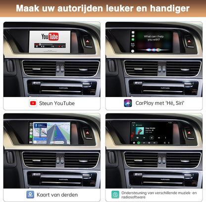 Draadloze CarPlay Android Auto Upgrade – CarPlay Adapter – Retrofit Kit – Infotainmentsysteem Interface – Bluetooth Module – Compatibel Met Audi A4 A5 Q5 3G MMI – Stuurbediening – Ondersteuning Voor Achteruitrijcamera