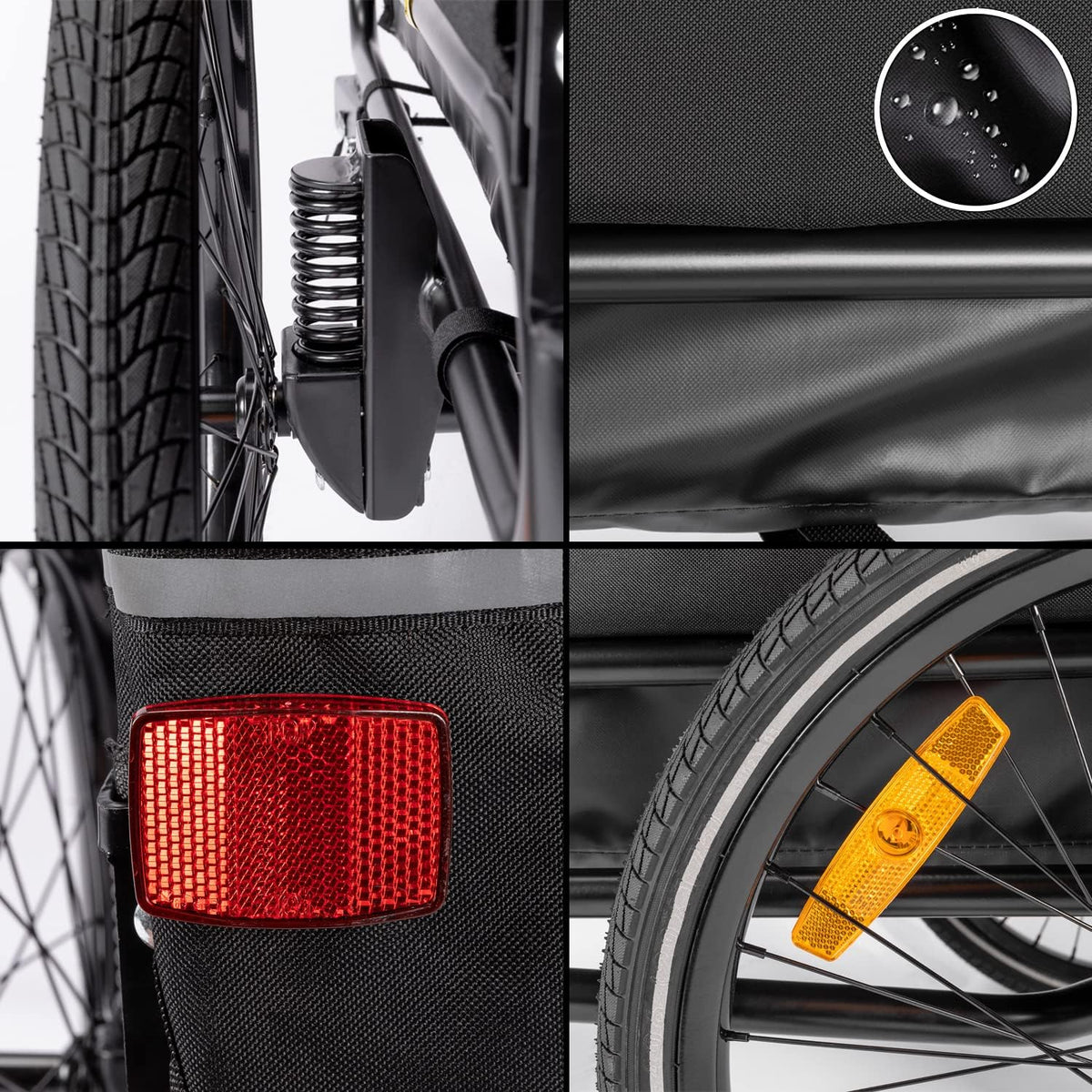CXWXC Fietskar voor honden, 2-in-1, fietsaanhanger & jogger, hondenwagen met schokdemper, hondenaanhanger, maximale belastbaarheid 40 kg