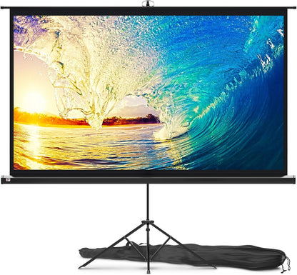 PropVue Projectorscherm met standaard, 84 inch (ca. 213 cm), 16:9 HD premium kreukvrij statiefscherm voor projector, met draagtas en strakke riemen