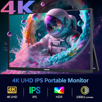 4K Portable Monitor, 18.4 inch Portable Screen, Google TV, 3840*2160 UHD Portable Display, HDR, 85% NTSC, IPS matte eye care screen for PC/laptop/phone/tablet/Xbox/PS4/5/Switch, USB C/HDMI - QUORE