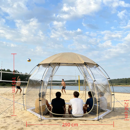 Transparante PVC campingtent voor 4-6 personen, halfrond, winter, bubbeltent, winddicht, waterdicht, warm, buitentent met eenvoudige installatie, sterrenkijken, koepeltent voor tuin, meerzijde