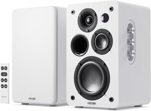 Actieve Boekenplankluidsprekers Wit – Boekenplank Speakers – Hifi Speakers – Tv Speakers – Pc Speakers – 2.2 Stereosysteem – 4 Inch Woofer