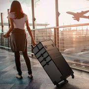 Professionele Aluminium Make-up Koffer – Extra Groot – Opvouwbaar Werkstation met Ondersteunende Poten – LED Spiegel &amp; Bluetooth – Verrijdbare Make-up Trolley – Type B – Zwart