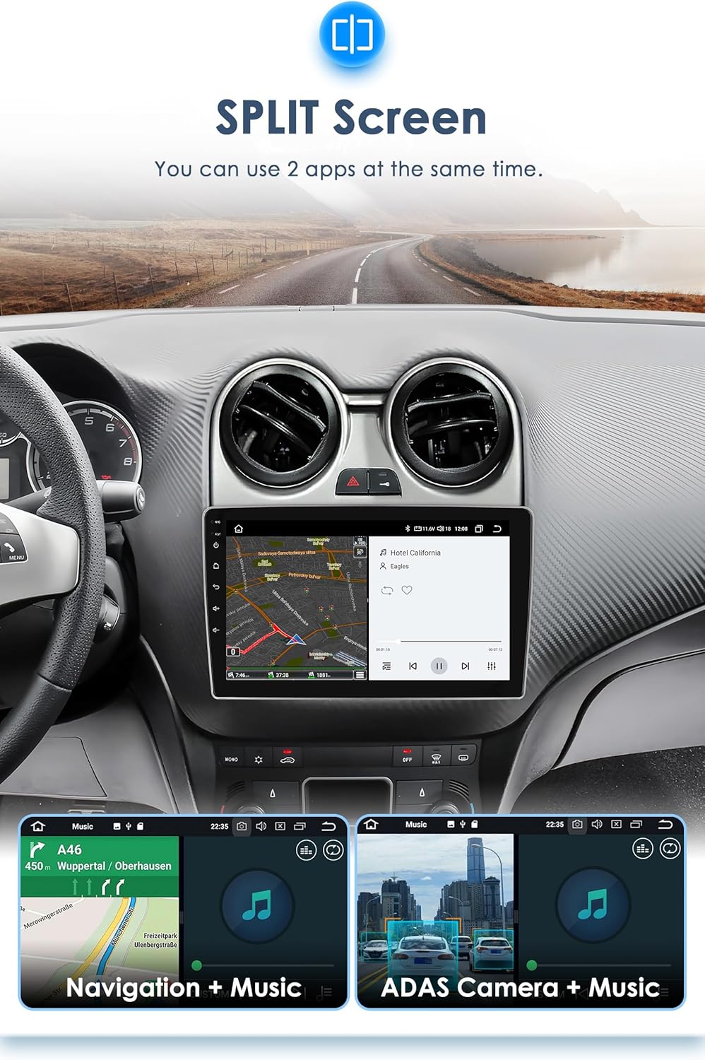 Ossuret Autoradio voor Alfa Romeo MiTo 955 (2008-2016), 9 Inch Android 13 Touchscreen 2+32GB GPS Navigatie met Carplay Android Auto WiFi Bluetooth Stuurwielbediening
