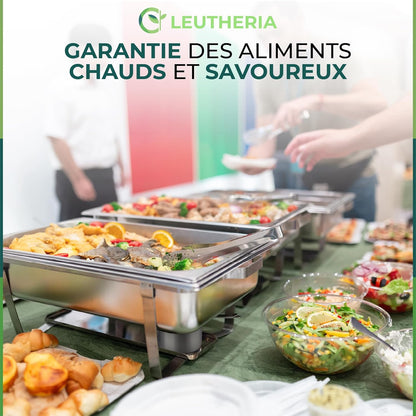 Set van 4 voedselverwarmers – Chafing Dish of warmhoudplaat van roestvrij staal – roestvrij staal SS201