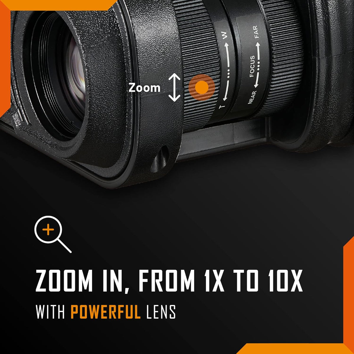 Nightfox Whisker nachtzichtapparaat met camera, instelbare 1-10x optische zoom, 275 m bereik, HD-opnamefunctie, oplaadbaar via USB, 32 GB geheugen, digitale verrekijker met nachtzicht
