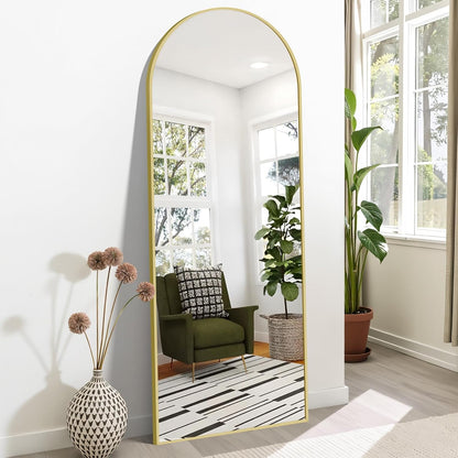 Full-body Spiegel – Staande Spiegel – Wandspiegel – Grote Spiegel – Body Spiegel – 165 x 60 cm – Aluminium Frame Goudkleurig