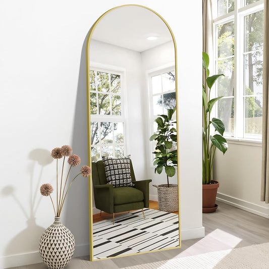 Full-body Spiegel – Staande Spiegel – Wandspiegel – Grote Spiegel – Body Spiegel – 165 x 60 cm – Aluminium Frame Goudkleurig