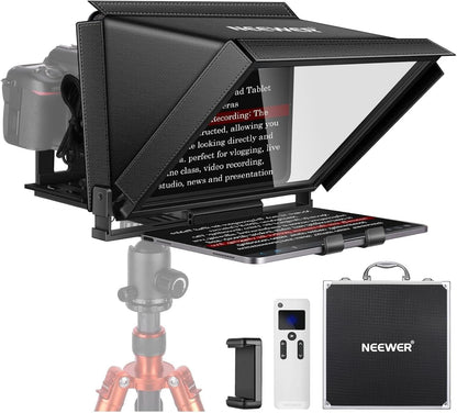Teleprompter – Autocue – Camera Prompter – Scriptscherm – Videoprompter – 14 Inch Aluminiumlegering – Afstandsbediening En App