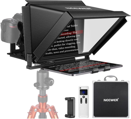 Teleprompter – Autocue – Camera Prompter – Scriptscherm – Videoprompter – 14 Inch Aluminiumlegering – Afstandsbediening En App