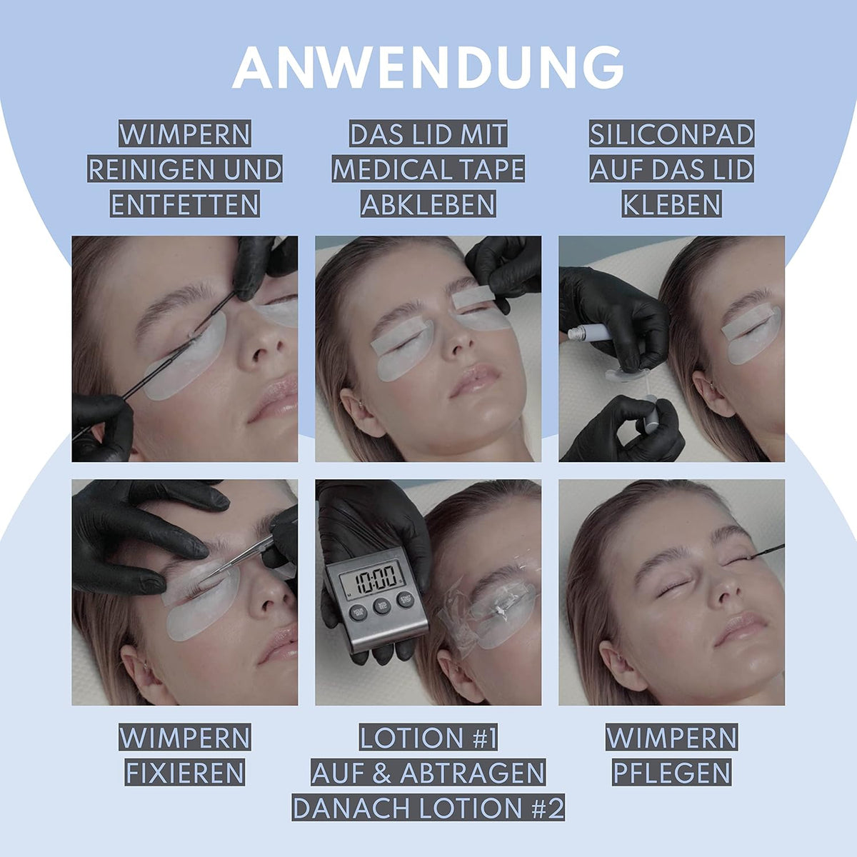 Eyecatchage wimperlifting starterset voor lange volumineuze natuurlijke wimpers Sachet Profi Set