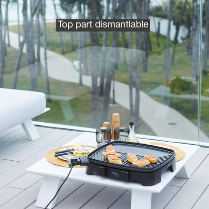 Barbecook elektrische barbecue Alexia 5111 met zijtafels en wielen zwart 84x55x97cm