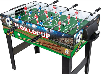 Teorema 67359 4-in-1 Wooden Game Table Football Table Tennis Air Hockey Billiards Size 96 x 86 x 68 cm - QUORE