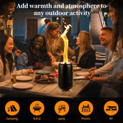 Vuurschaal - Vuurkorf - Vuurplaats - Tafelvuur - Tafelblad - Draagbaar - Pellet - Wood - Brandstof - Lichte - Duurzame - Marshmallow-roosterstokjes - met Draagtas - voor Buiten - Camping - Vis - Wandelen - RVS - 16.3 x 30.6 cm - Zwart