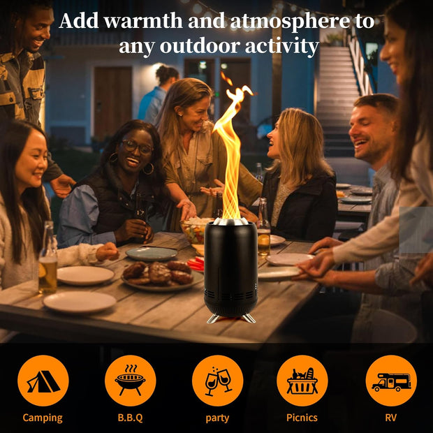 Vuurschaal - Vuurkorf - Vuurplaats - Tafelvuur - Tafelblad - Draagbaar - Pellet - Wood - Brandstof - Lichte - Duurzame - Marshmallow-roosterstokjes - met Draagtas - voor Buiten - Camping - Vis - Wandelen - RVS - 16.3 x 30.6 cm - Zwart