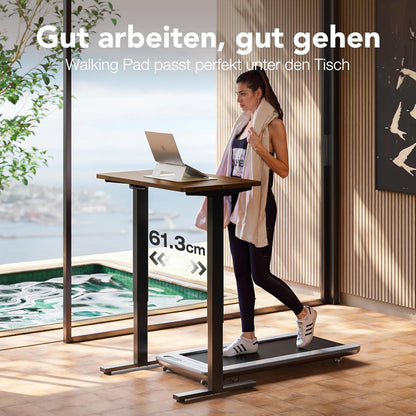HUANUO In hoogte verstelbaar bureau 80 x 48 cm, 4 geheugenhoogteinstellingen, elektrisch bureau voor thuiskantoor en computerwerkplek, staand bureau, zwart walnoot