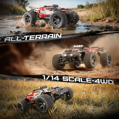 <font dir="auto" style="vertical-align: inherit;"><font dir="auto" style="vertical-align: inherit;">        YESHIN 1:14 Remote Controlled Car, 4WD RC Car, 40+km/h, High Speed Monster Truck, for Kids and Adults, 2.4GHz, All-Terrain Racing Car with 2 Rech