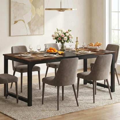 Eettafel – Rechthoekige Tafel – Industriële Eettafel – Dining Table – Grote Eetkamertafel – 180x80 cm – Robuust Houten Blad – Stabiel Metalen Frame