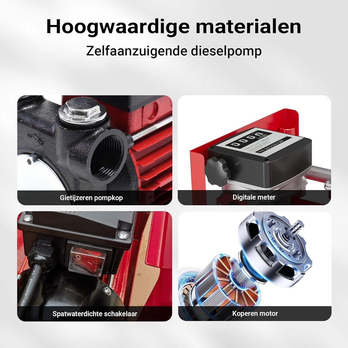 Bio Dieselpomp Voor Biodiesel En Stookolie – Stookoliepomp – Brandstofpomp – Transferpomp – Overhevelingspomp – 230V/600W – 40 L/Min
