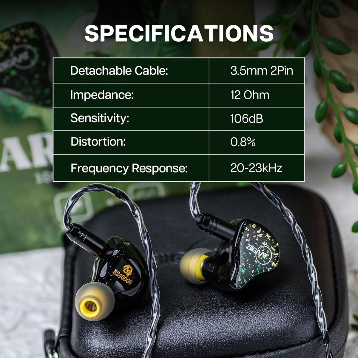 Linsoul ZiiGaat x HBB: Arcadia In-Ear Monitor, 1DD+2BA hybride oortelefoon IEM, bedrade gaming oordopjes, professionele geluidsisolerende binnen-ear monitoren met afneembare IEM-kabel voor muzikanten
