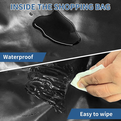Boodschappentrolley, 4 wielen aluminium winkelwagentje, 46L opvouwbare boodschappentrolley met geïsoleerde koeltas (blauw)