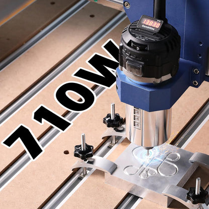 Genmitsu 710 W CNC-compacte frees, 65 mm diameter, spindelmotor met digitaal lcd-display, 6 instelbare snelheden, 1/8" ER11 spantang, 4 koolborstels, voor CNC-freesmachines