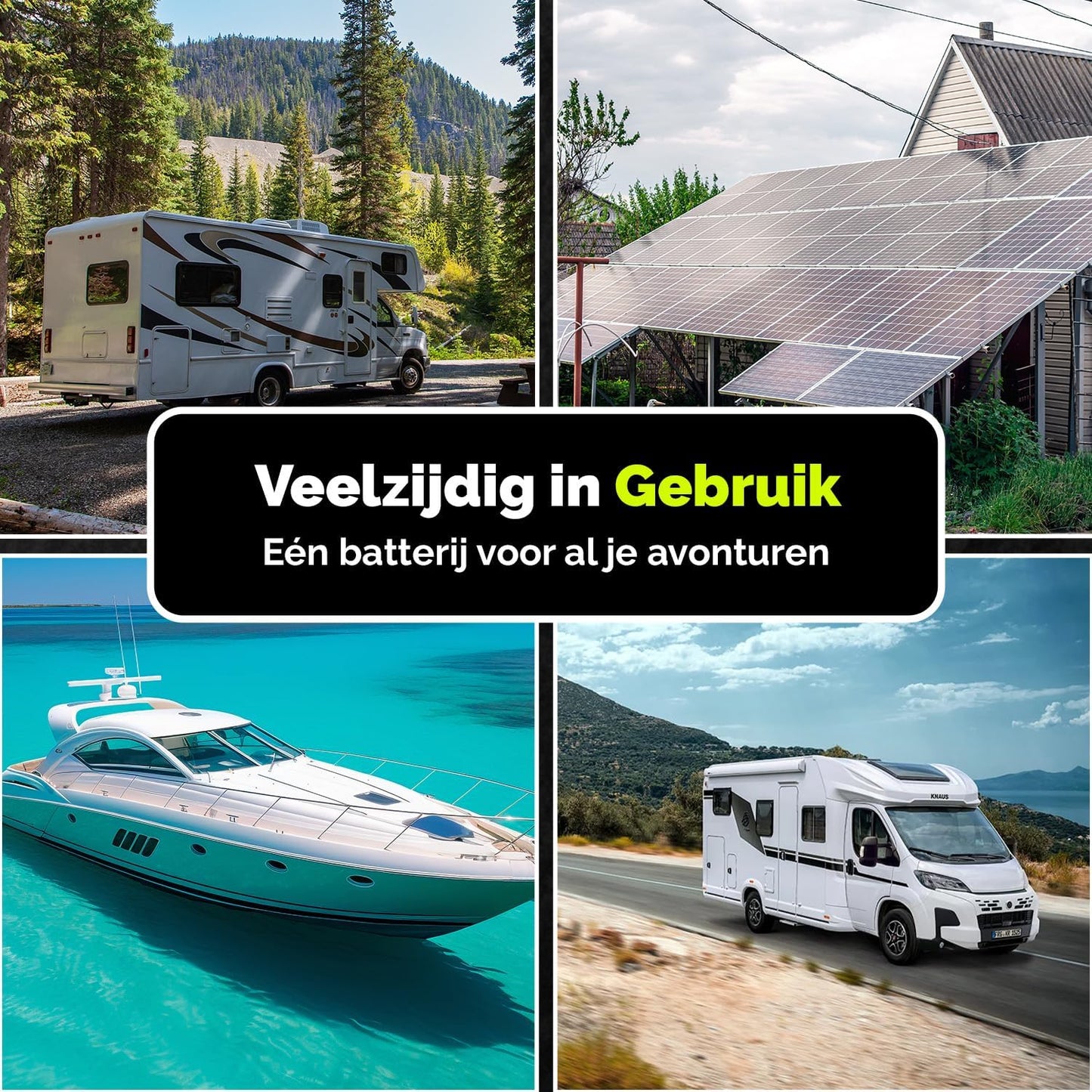 Electronicx GEL Accu 12V 140Ah – Deep Cycle 140Ah onderhoudsvrij voor camper, caravan, boot, tuinhuis, off-grid zonnepaneel, energieopslag – 393×175×190 mm – GEL serviceaccu