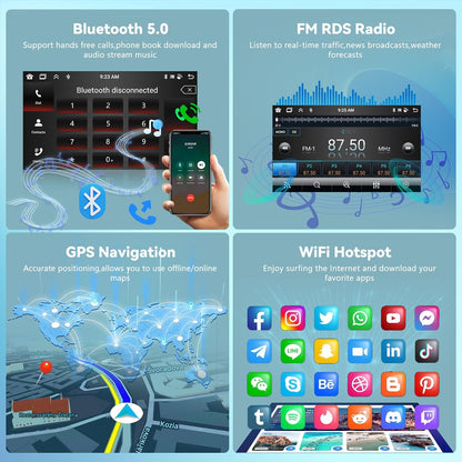 8 Core 4G+64G Android 13 Car Radio for VW Volkswagen Polo 2008-2020, Wireless Carplay & Android Auto 9 inch 2 Din Touchscreen Car Stereo with WIFI/GPS/Bluetooth 5.0/32 EQ DSP/FM RDS