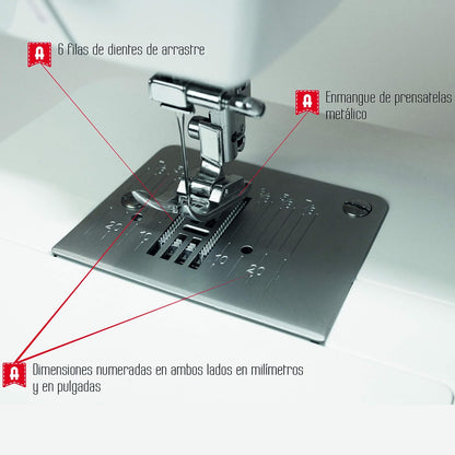 Naaimachine – Stikmachine – Huishoudnaaimachine – Naaimachine Voor Beginners – Hobbynaaimachine – 31 Steekprogramma’s – Automatische Steekinstelling Voor Elastische Stoffen